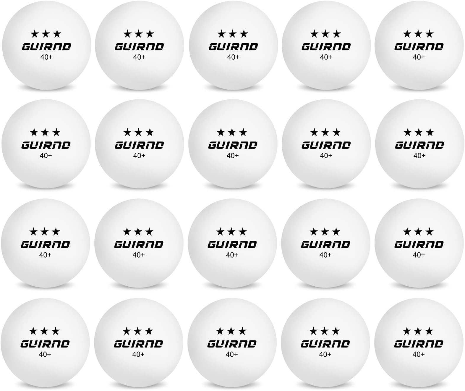 Guirnd 20 Pack Ping Pong Balls, 3 Star Table Tennis Balls, 40+ Pong Ball Competition and Recreational Play, Abs Ping Pong Ball, Games, DIY