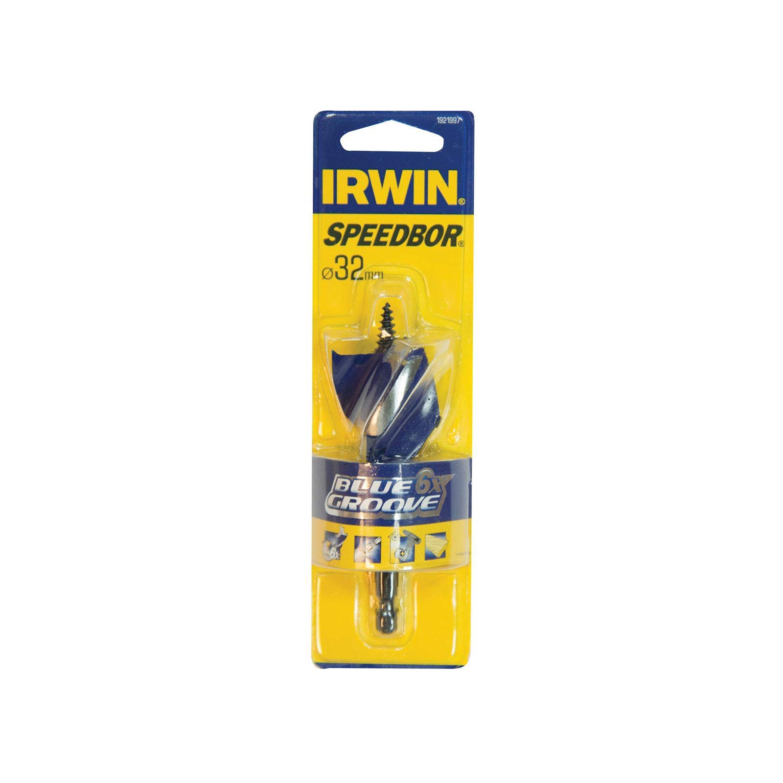IRWIN 1921995 6X Blue Groove Stubby Wood Bit 25mm x 4"