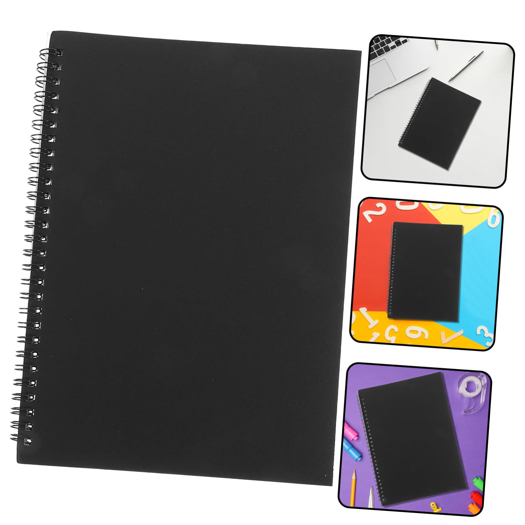 4 Stück Teiliges Spiralnotizbuch Kariert mit Robustes Kraftpapier Cover Langlebiges Business Notizbuch für Büro Schule und Notizen für Langzeitnotizen und Praktische Nutzung