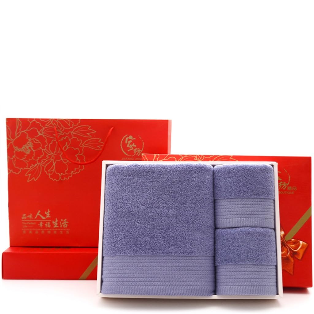 Juego de toallas de 3 piezas premium en caja de regalo con toalla de baño de 70x140 cm