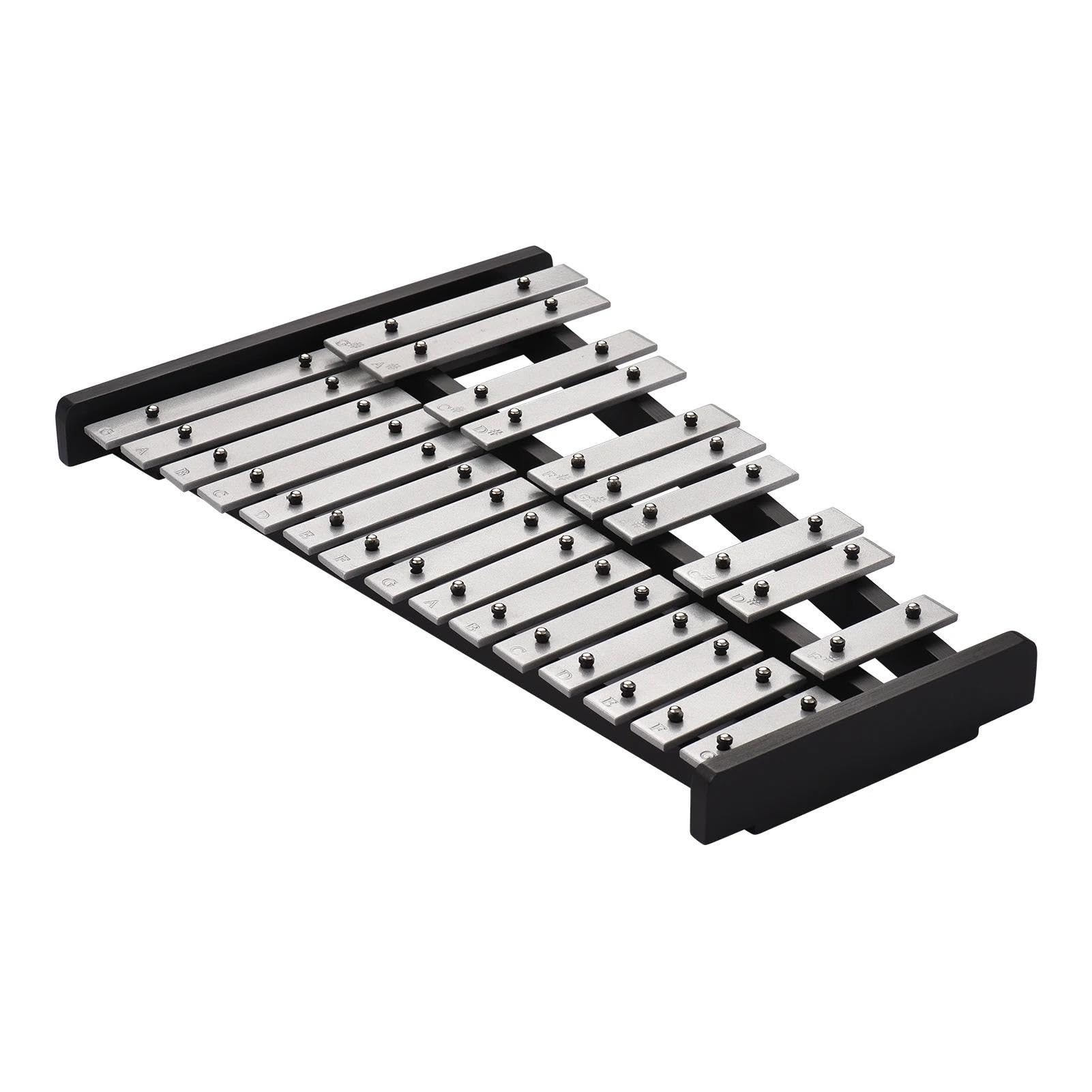 instrumento xilófono Xilófono Glockenspiel De 25 Notas Base De Madera Barras De Aluminio Con 2 Mazos Con Bolsa De Transporte