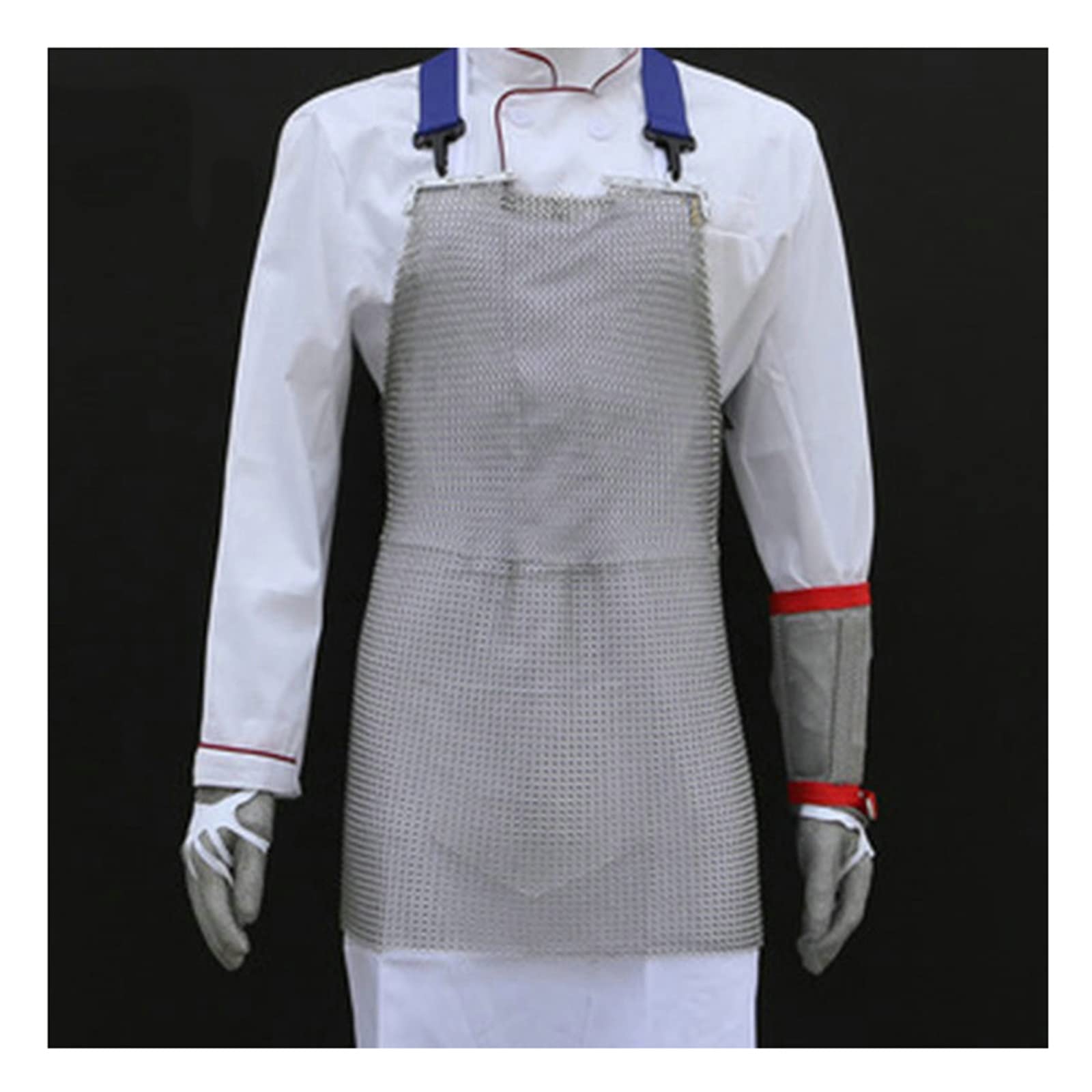 Delantal Delantal Resistente A Cortes De Seguridad De Carnicero, Delantal De Metal De Acero Inoxidable 316, Delantal Protector De Trabajo Seguro, Correas De Hombro Ajustables (Size : 55x60cm)