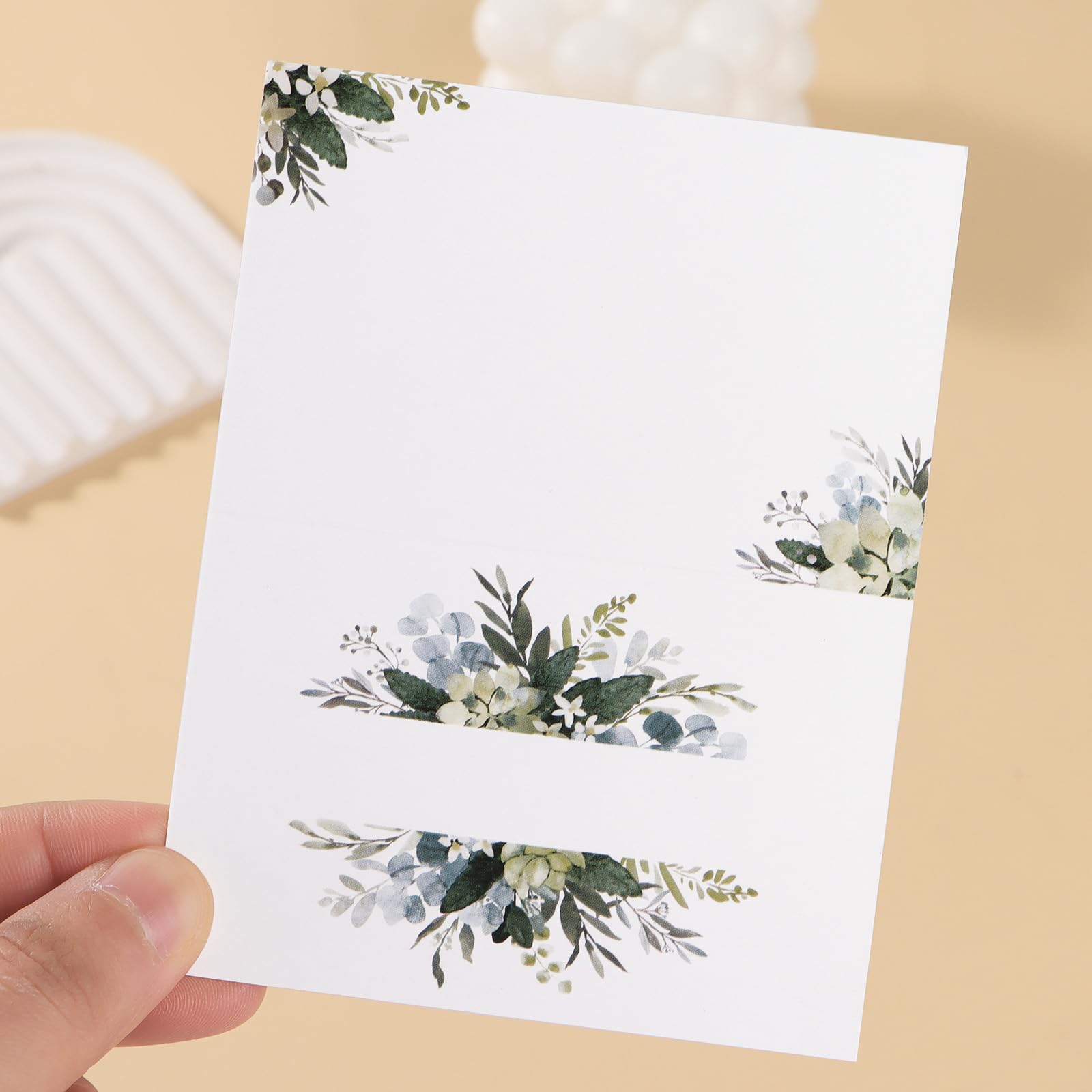 50 Marque-places Feuille D'érable Automne - Cartes Blanches 8,5x5,5cm Pour Mariage, Anniversaire, Fête