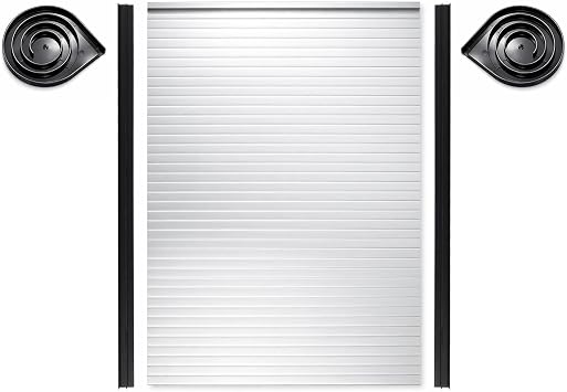 Roller Shutter Cabinet Door Tambour Sliding Cupboard Door with Side Tracks Space-Saving Privacy Cover for Kitchen, Office Storage, 50x60cm