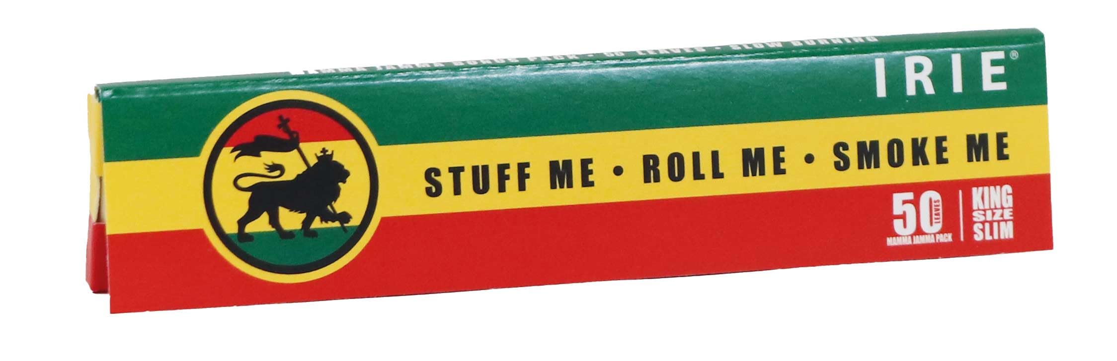 IRIE Slim Extra Dünne Rastafari Style 1 komplettes Display! 50 Blatt pro Booklet, 2500 Blatt Gesamt, 1.5-inch, Papier, Spanien