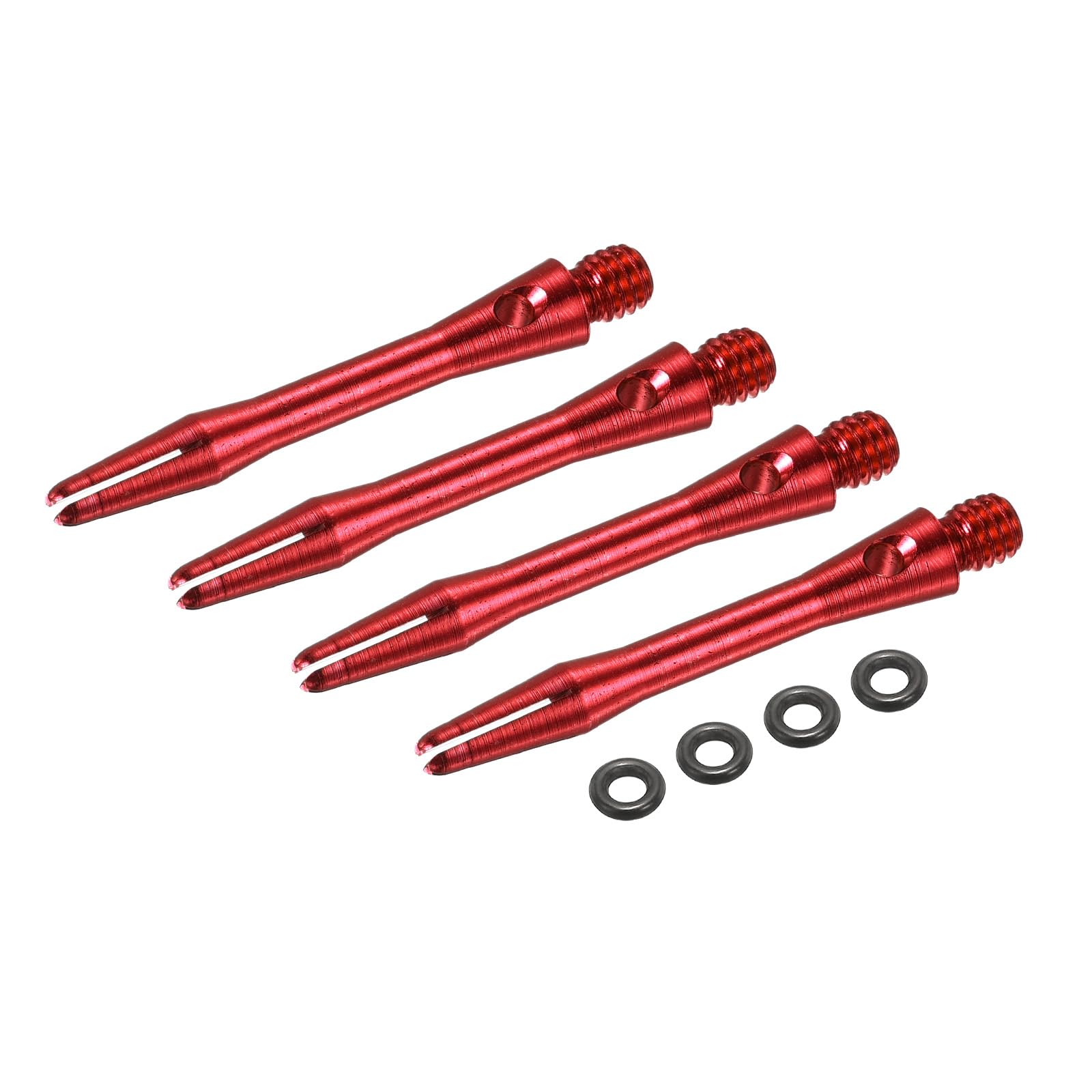 PATIKIL Aluminum Dart Shafts 35mm, 4 Pack 2BA Thread Dart Stems Replacement Accessories with Rubber Rings for Steel Tip, Red