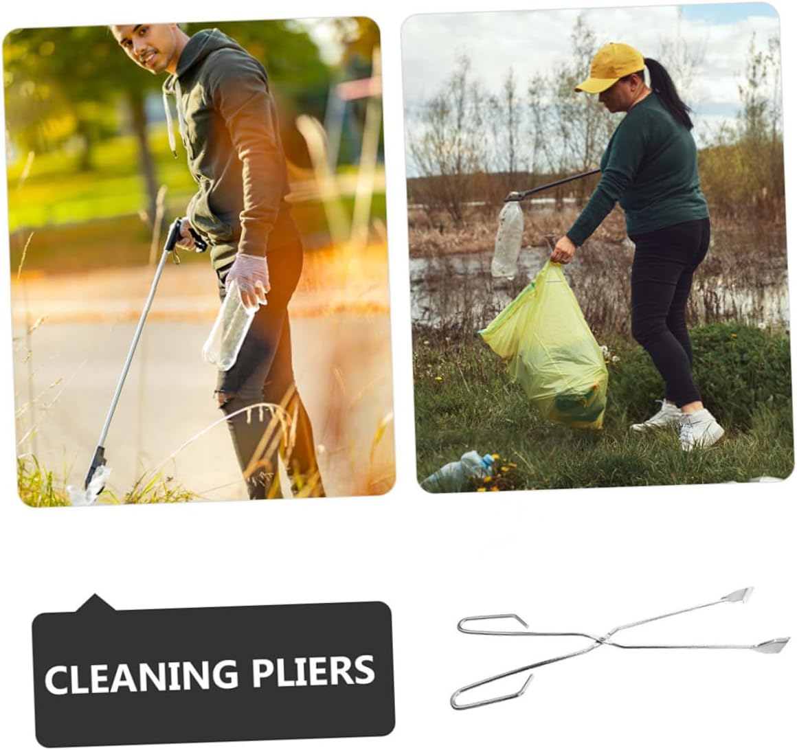 COLLBATH 2pcs Heavy Duty Trash Grabber Tool Stainless Steel Litter Picker Grip Lengths for Seniors Efficient Garbage Collection for Outdoor Cleanup