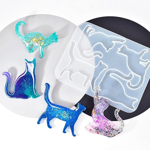 Miniatura 2 de Molde de resina para gato, lindo molde de silicona para animales, molde de epoxi para colgante, molde de fundición para bricolaje, joyería, collar,