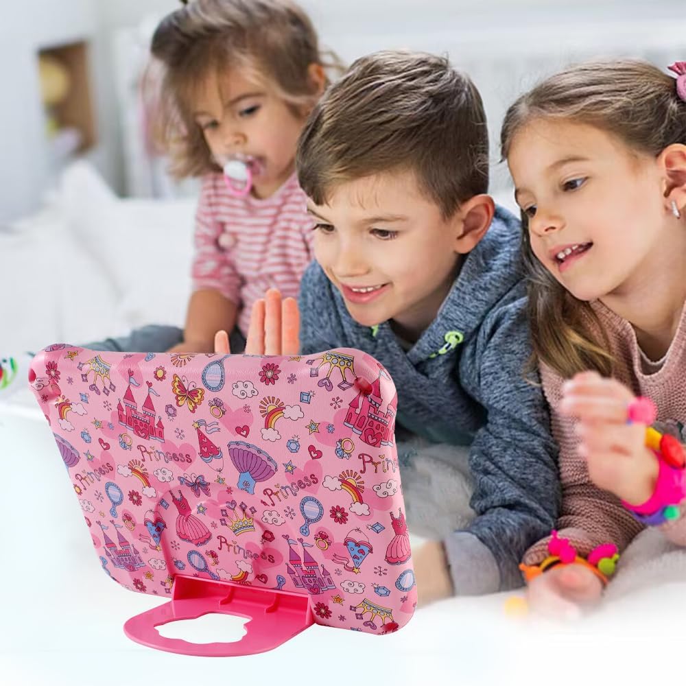 Fire HD 10 2021 2023 Tablet Case Kids, FunnyWin Princess Fire HD 10 10.1 inch 11th 13 th Gen Kid Pro Tablet Cover for Kids Boy Girl EVA Kid-Proof case with Stand Handle Shockproof Kid-Friendly (GZ)