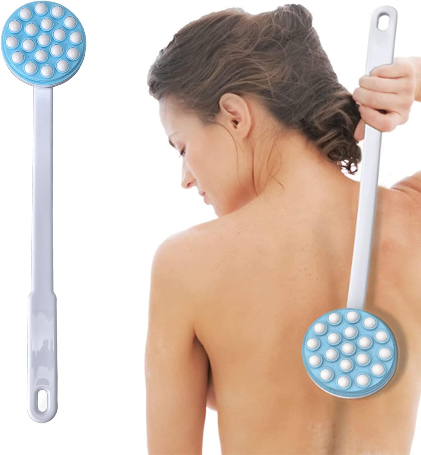 Lotion Self Applicator Aid Shower,Back Lotion Applicator and Massager Long Handle Handheld Self Lotion Applicator Bath Brush