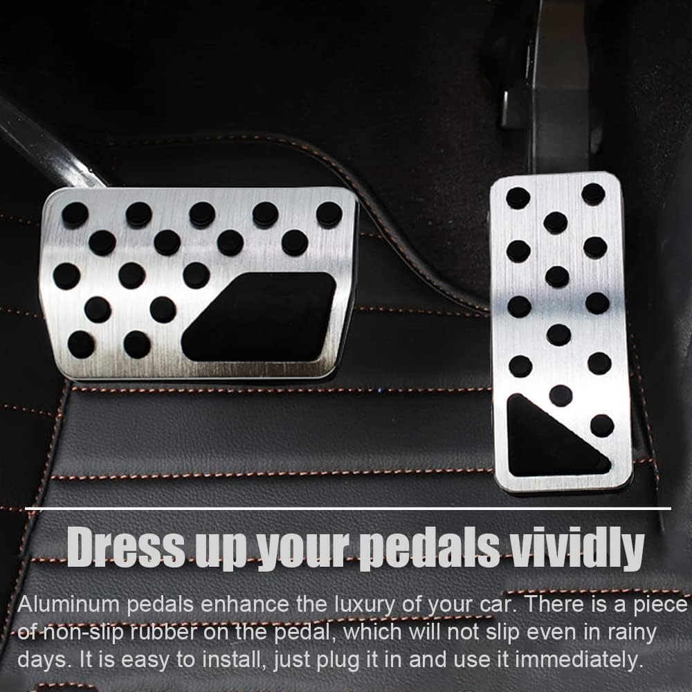 Great-luck Aluminium Alloy Gas Accelerator Pedal Covers,Anti-Slip No Drilling Brake Foot Pedal Pads Accessories Kit 2 Pieces/Set(Blue) for Dodge Durango/Jeep Grand Cherokee(2011-2018 2019 2020 2021)