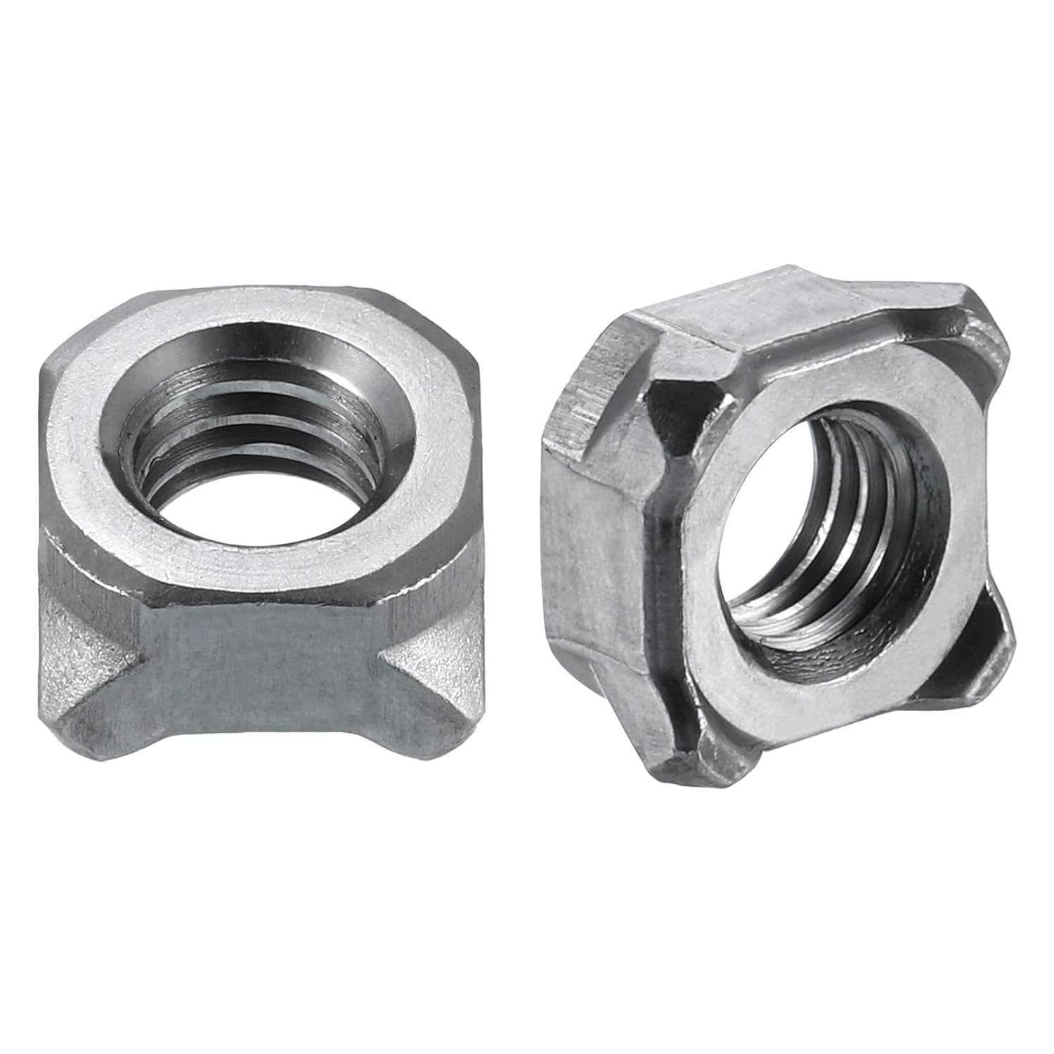 uxcell Weld Nuts,M6 Square UNC Coarse Carbon Steel Machine Screw Silver Pack of 100
