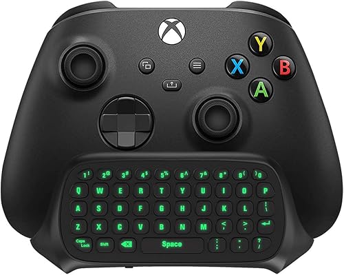 TiMOVO Teclado de retroiluminación verde para Xbox OneOne SOne Elite2Xbox Series XS, mini teclado inalámbrico de mensajes, teclado con conector de