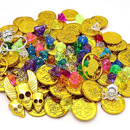 image for Pemalin Kids Pirate Treasure Chest Toy Box Antique Color with Lock for