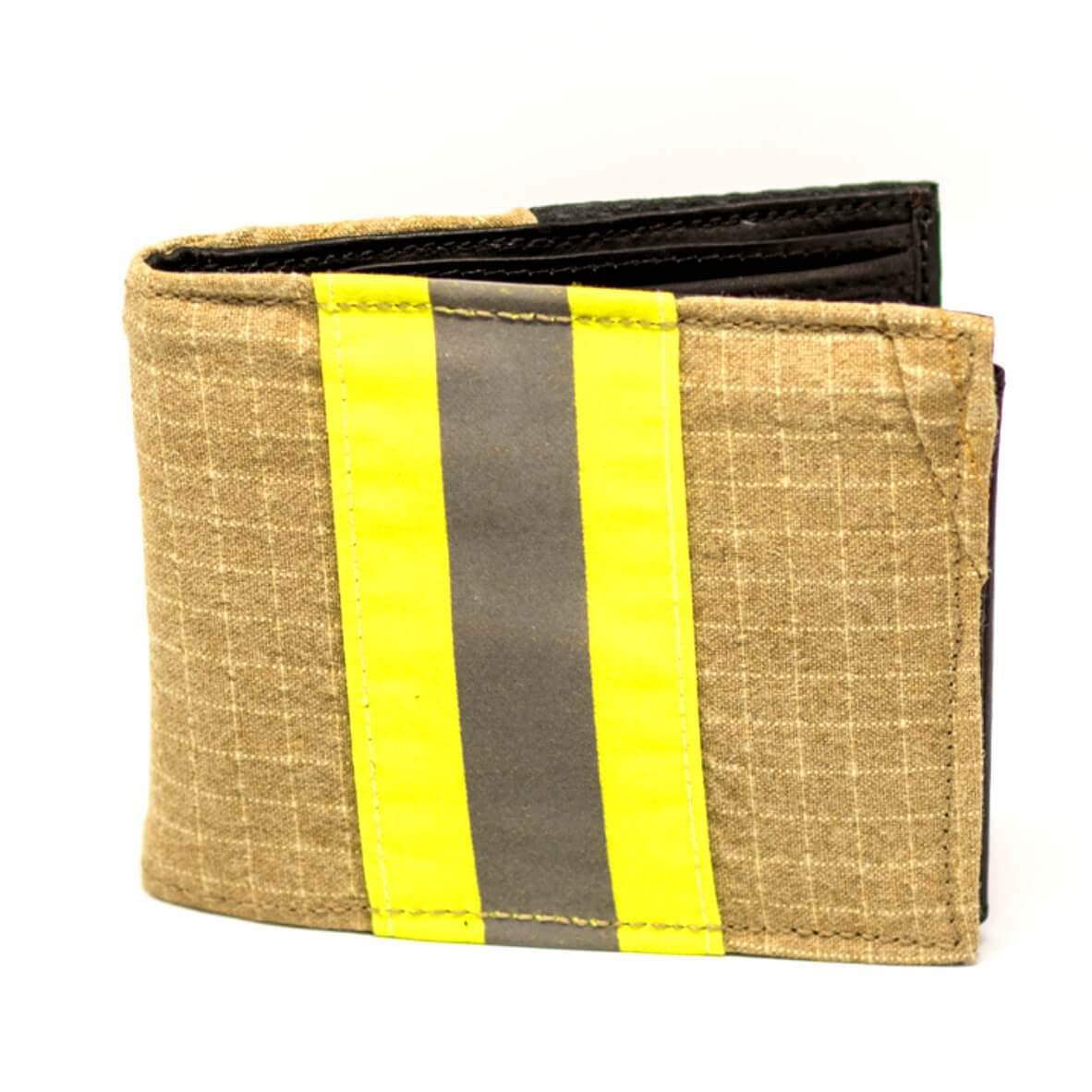 Feuerwehr Geldbörse/Portemonnaie/Geldtasche/Portjuchhe/Brieftasche Geldbeutel / 125 x 95 x 20 mm/Original aus gebrauchter Feuerwehrkleidung/aus Deutschland (PBI Gold, PBI)