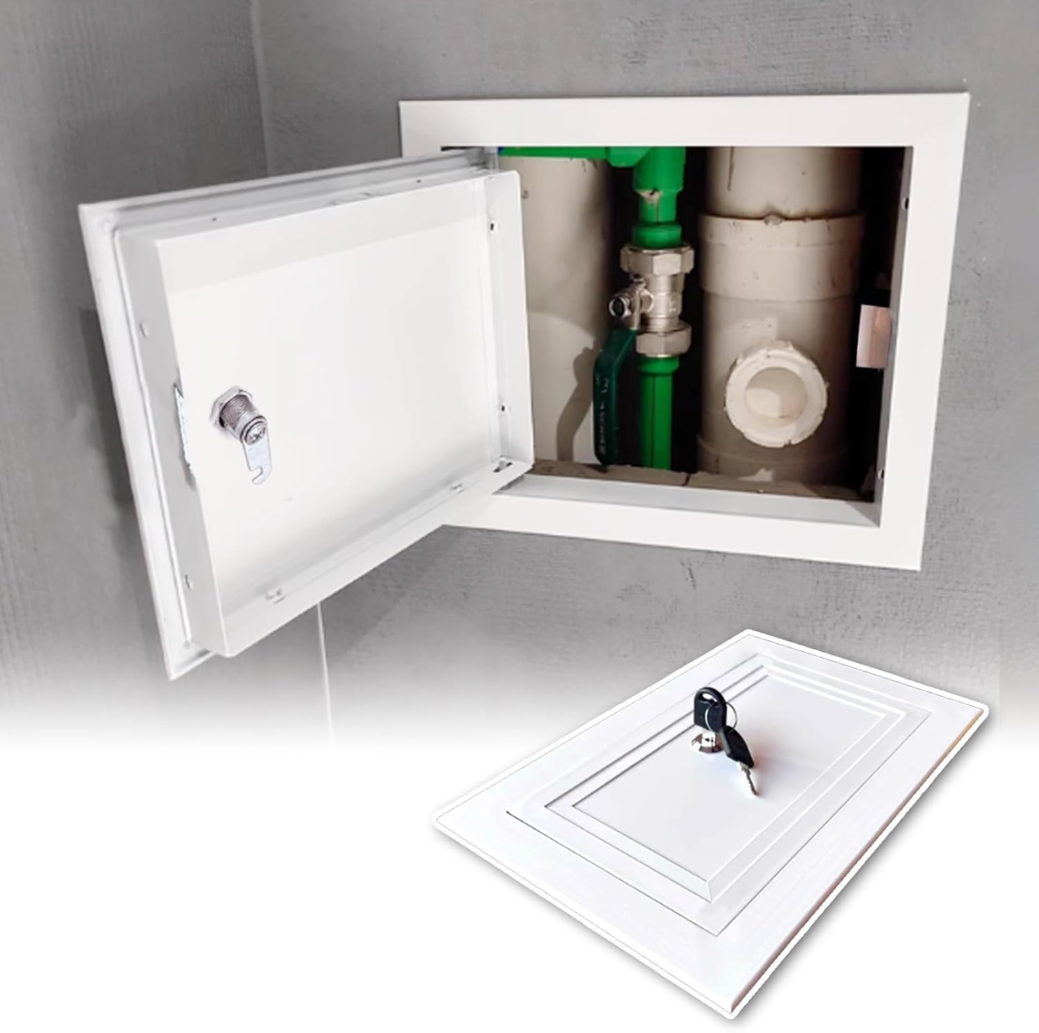 Metal Door Plumbing Access Panel for Drywall/Wall,Lockable Attic access door Wall Hatch with Keys,Hidden Loft Panel Laundry Chute
