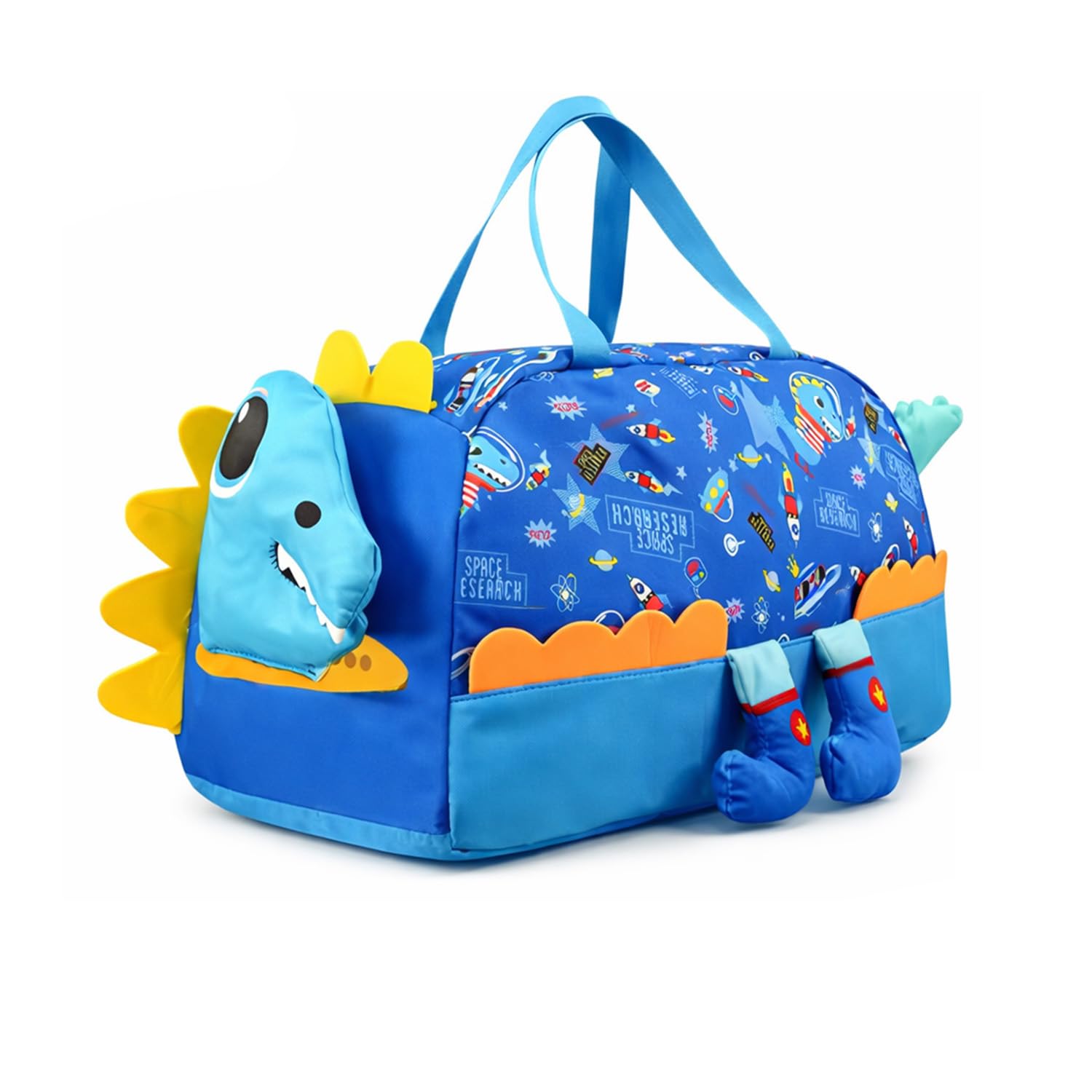 MOM CARE Baby Travel Bag,Kids Duffle Bag for Sports,Swimming,Overnight,Tote Handbag for Girls Boys Birthday Gift for 1-12Years Blue Space Theme Pack of 1-image-12