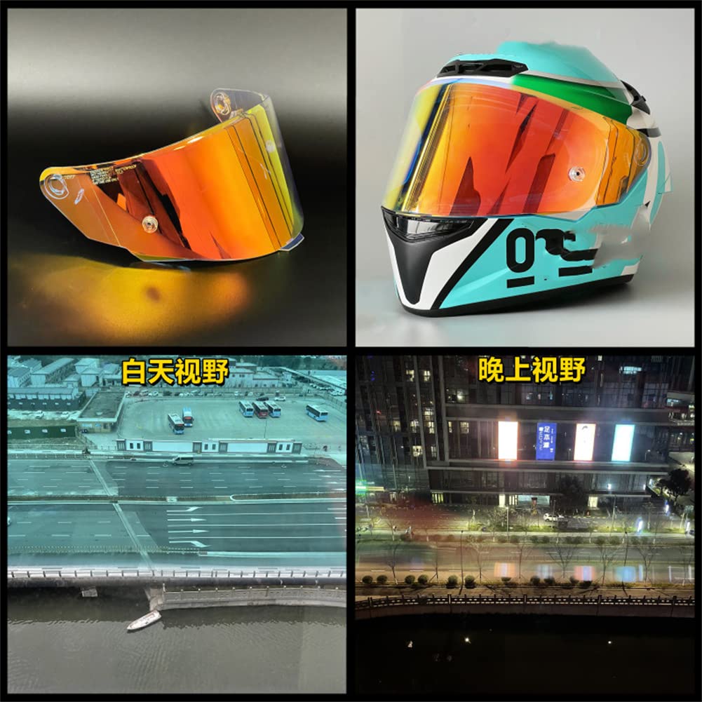 Moontogo Viseira Capacete Helmet Visor Shields for KYT TT Course Helmet Accessories Faceshield Windshield (Revo Clear Red)