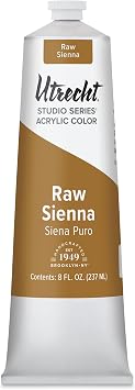 Utrecht Studio Series Acrylic Paint - Raw Sienna, 237 ml tube
