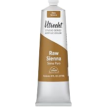 Utrecht Studio Series Acrylic Paint - Raw Sienna, 237 ml tube