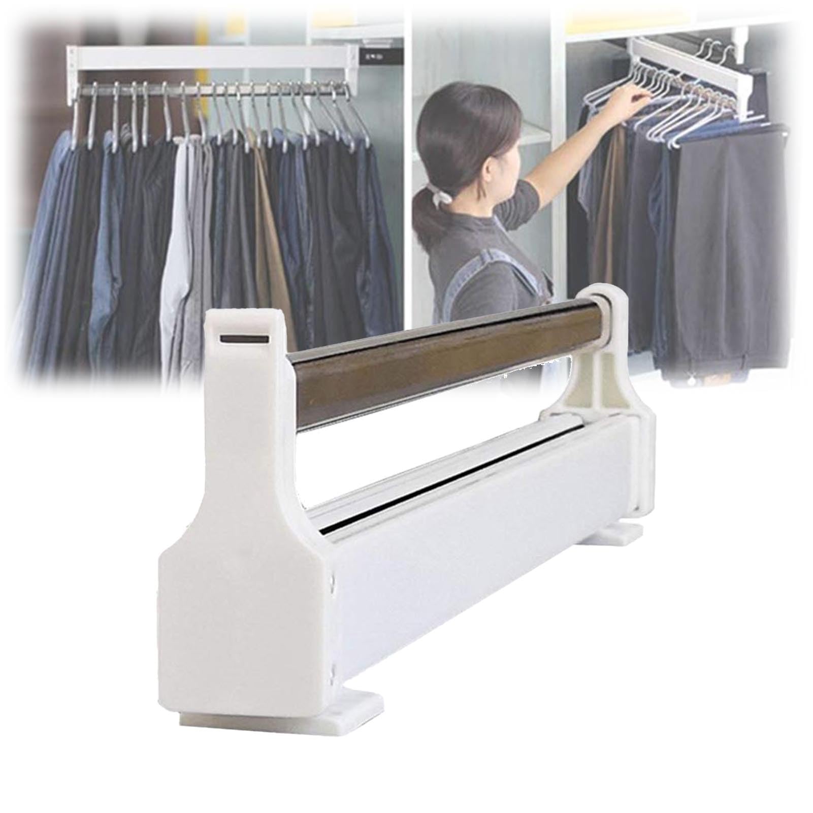 FGXHHS Trouser Rack Wardrobe Hanger Rail Sliding Clothes Organizer for Trousers and Coats Space Saving Closet Solution