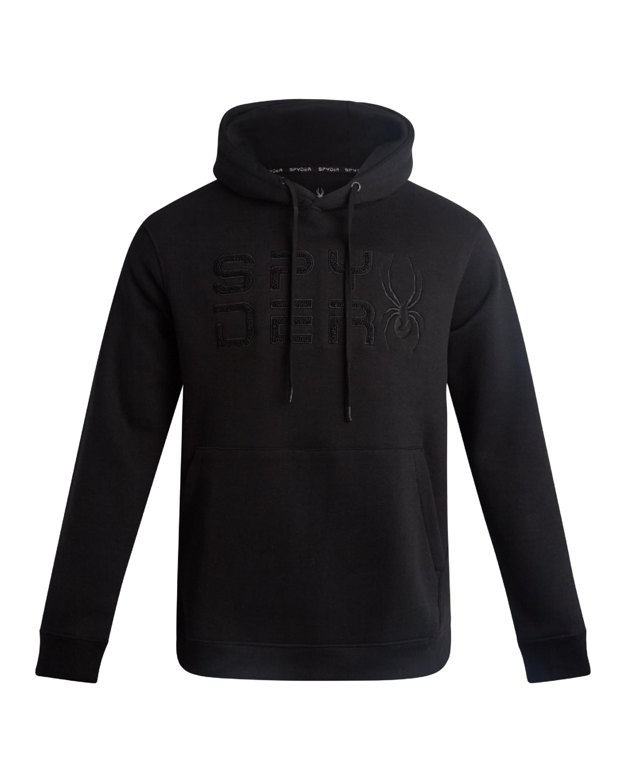 Spyder Men's Black Raven Hoodie - Athletic Performance Soft Fleece Pullover Sweatshirts For - Heavyweight Workout Hooded Sweatshirt, Large