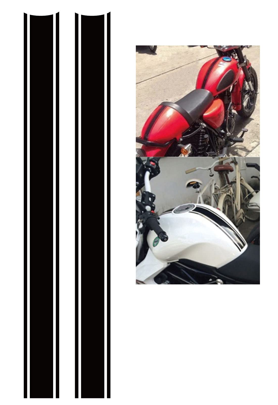 カスタムバイク用 黒いシート ストライプデザイン