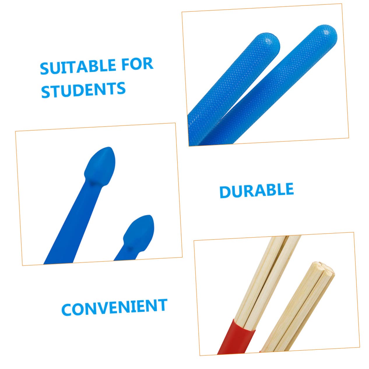 Kit Accessoires Batterie Comprenant Balai Fil D'acier, Baguettes Nylon Légères en Érable, Bloc de Serrage et Paquet de Rangement, Set Percussion Portable pour Répétition