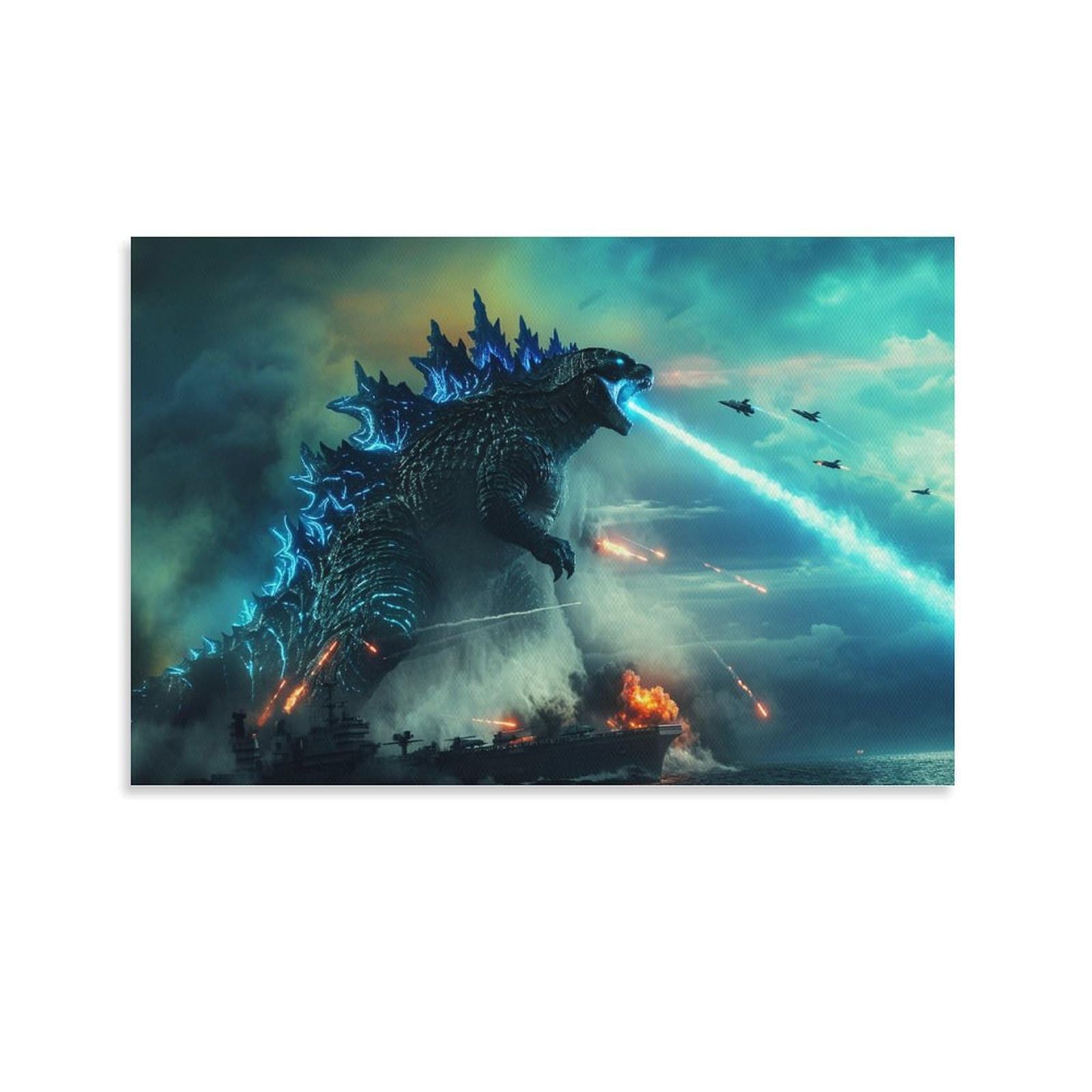 MJCZEGDCR Godzilla Art - The Canvas Prints of Reproduction Artwork Pictures on Canvas Wall Art for Home Office Decorations 12x18inch(30x45cm)