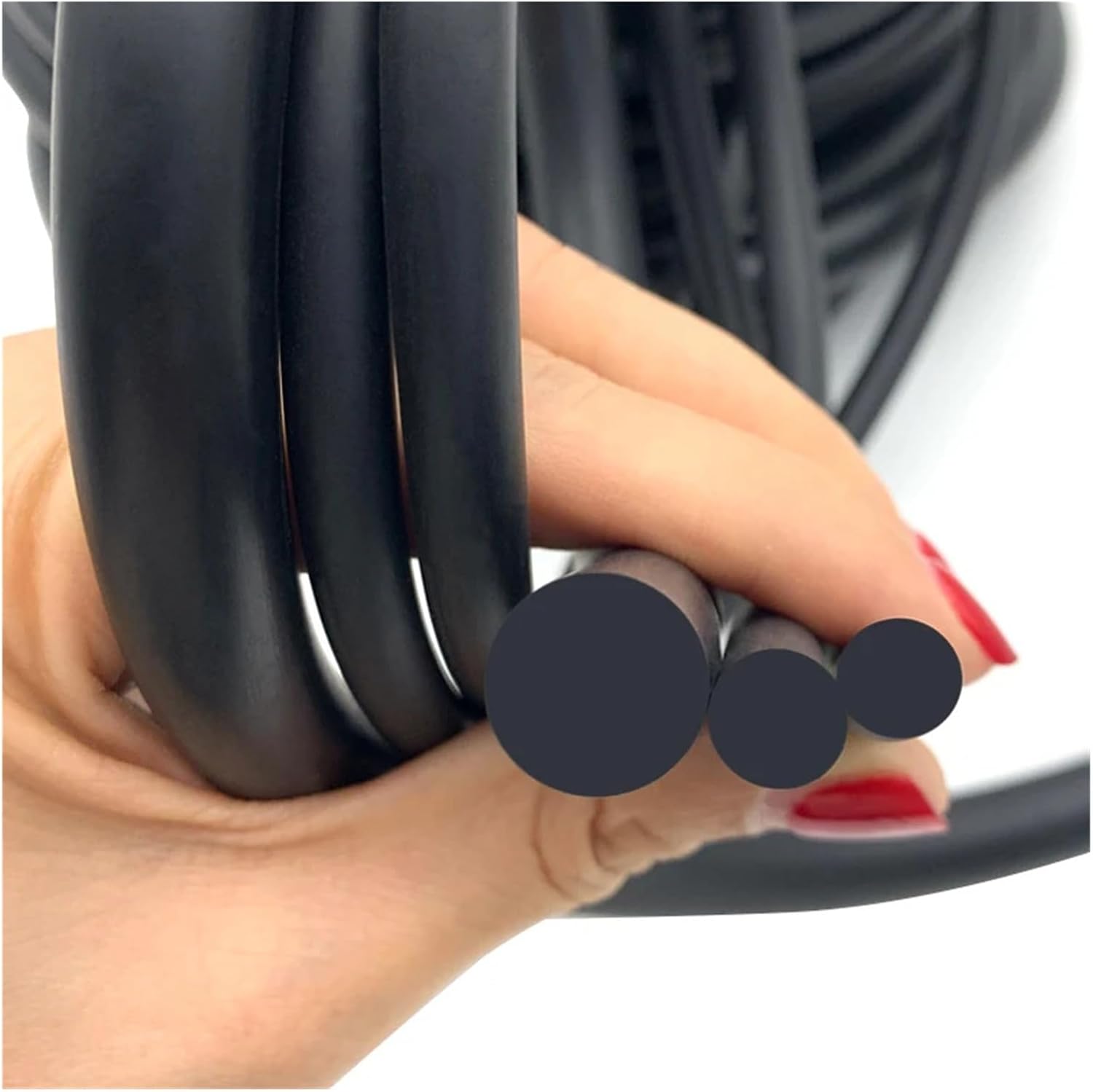 2M 0.8 1 1.5 2 2.5 3 4 5 6mm Black Sealing Strip Oil Resistance Nitrile Rubber Round Strip Strip(2M_O_1.5MM)