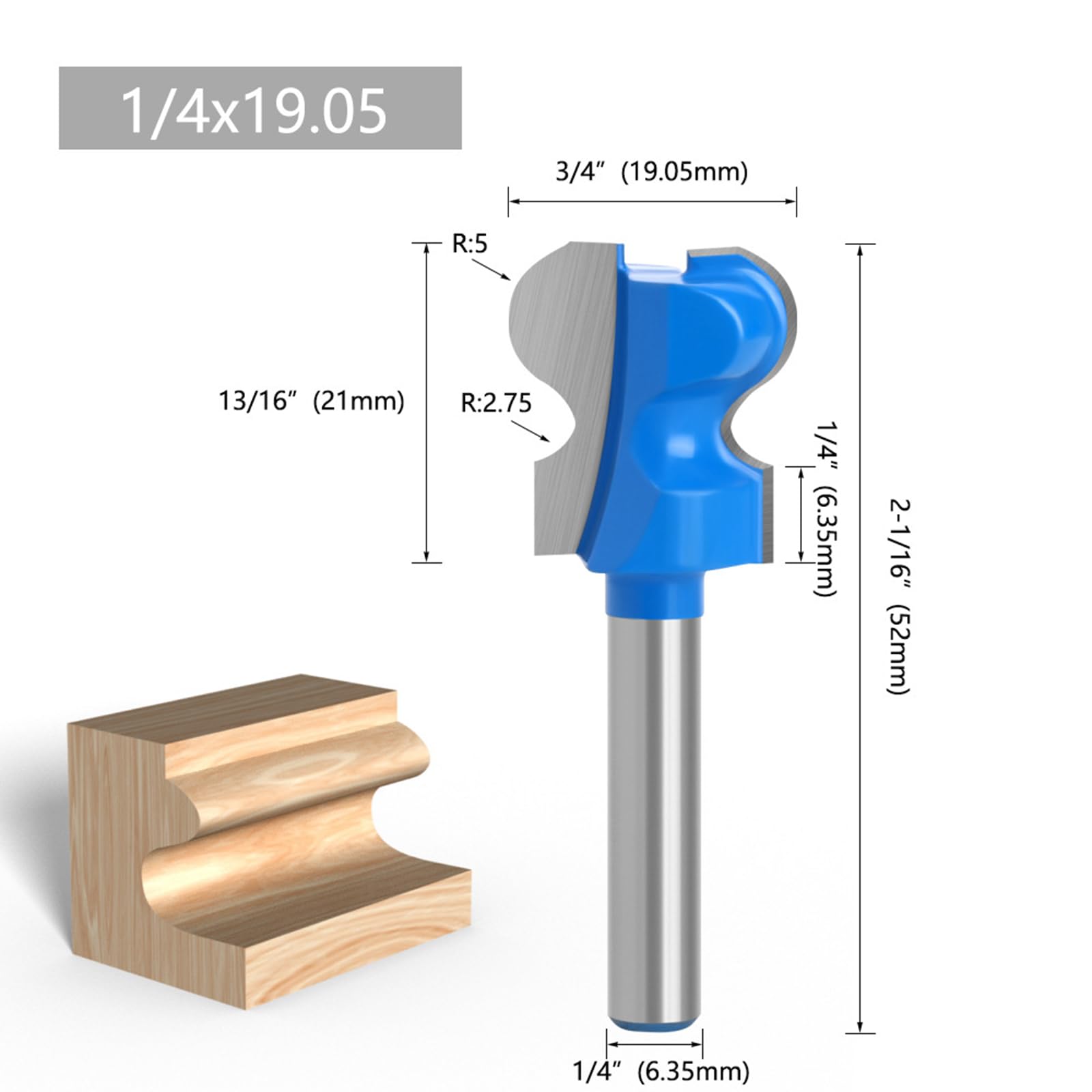 Fraise à double doigt 1/4 tige 6 35 mm durable en acier tungstène outils de travail du bois pour couper les armoires
