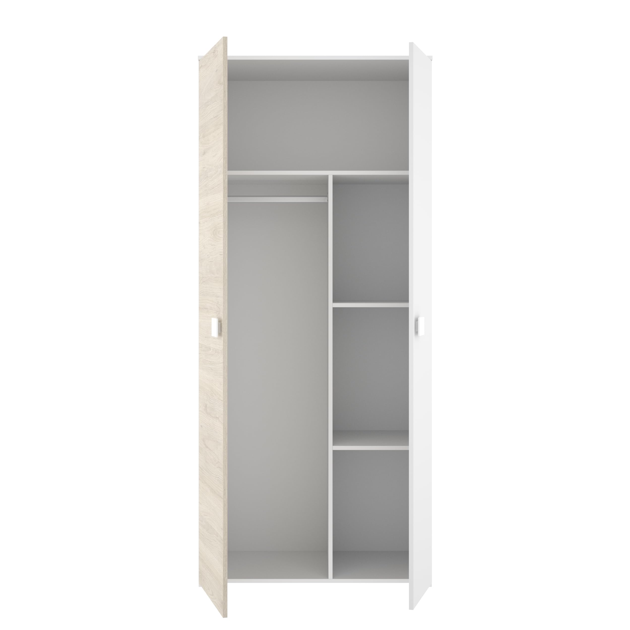 DEKIT GRUPO RIMOBEL Armadio, Melammina, Bianco/Naturale, 205 x 90 x 52