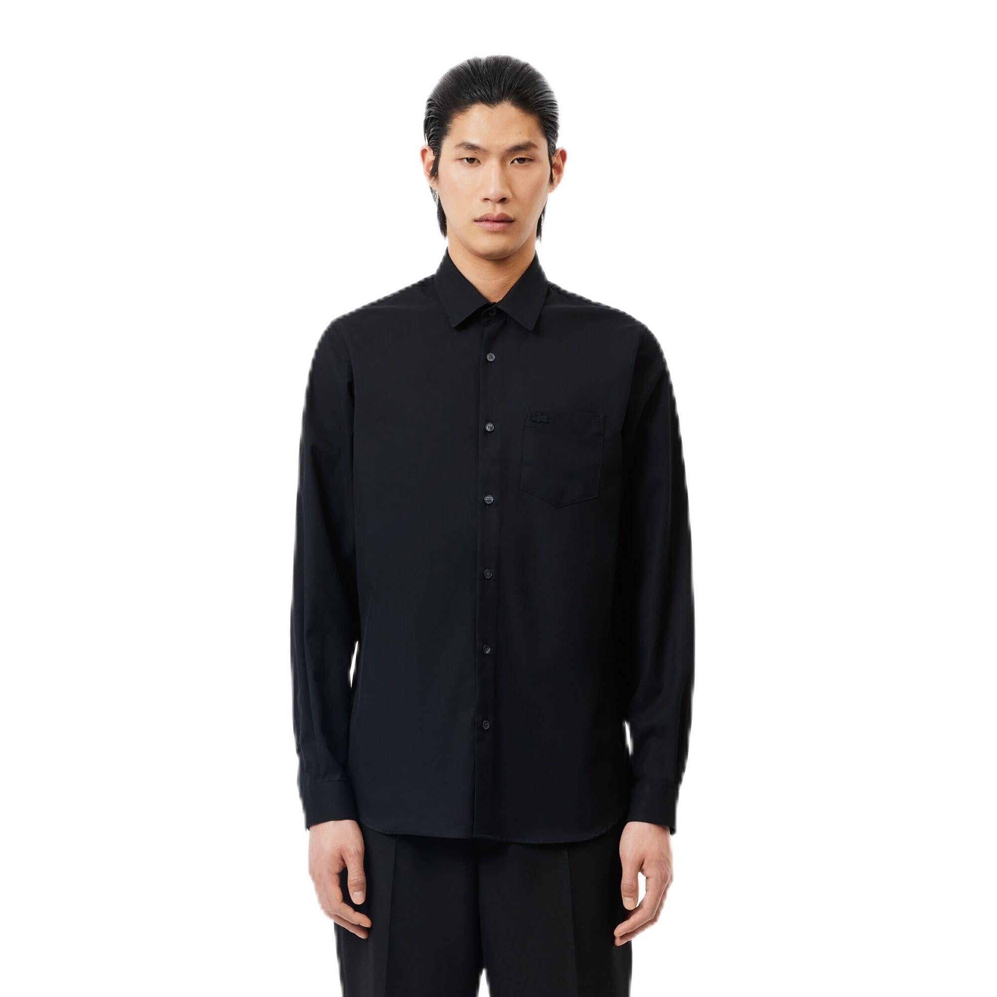 Photo 1 of Lacoste Mens Regular Fit Premium Cotton Shirt, Black, Large