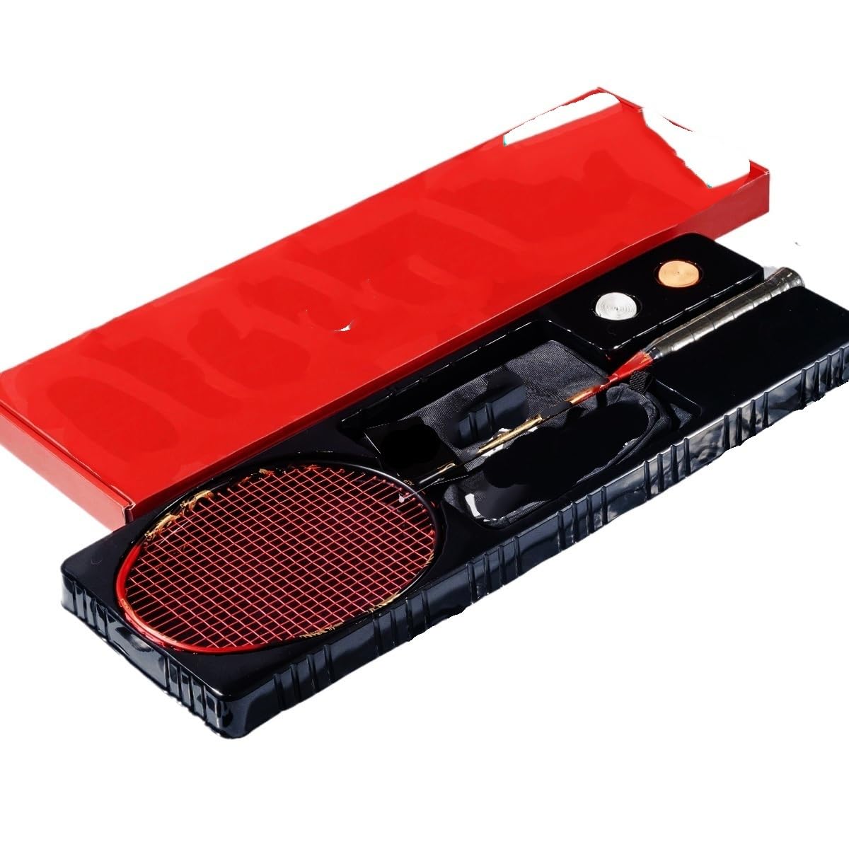 Badminton Set Raqueta de bádminton Fibra Carbono 4U Fast Attack, 95 g, máx. 38 LB, encordada
