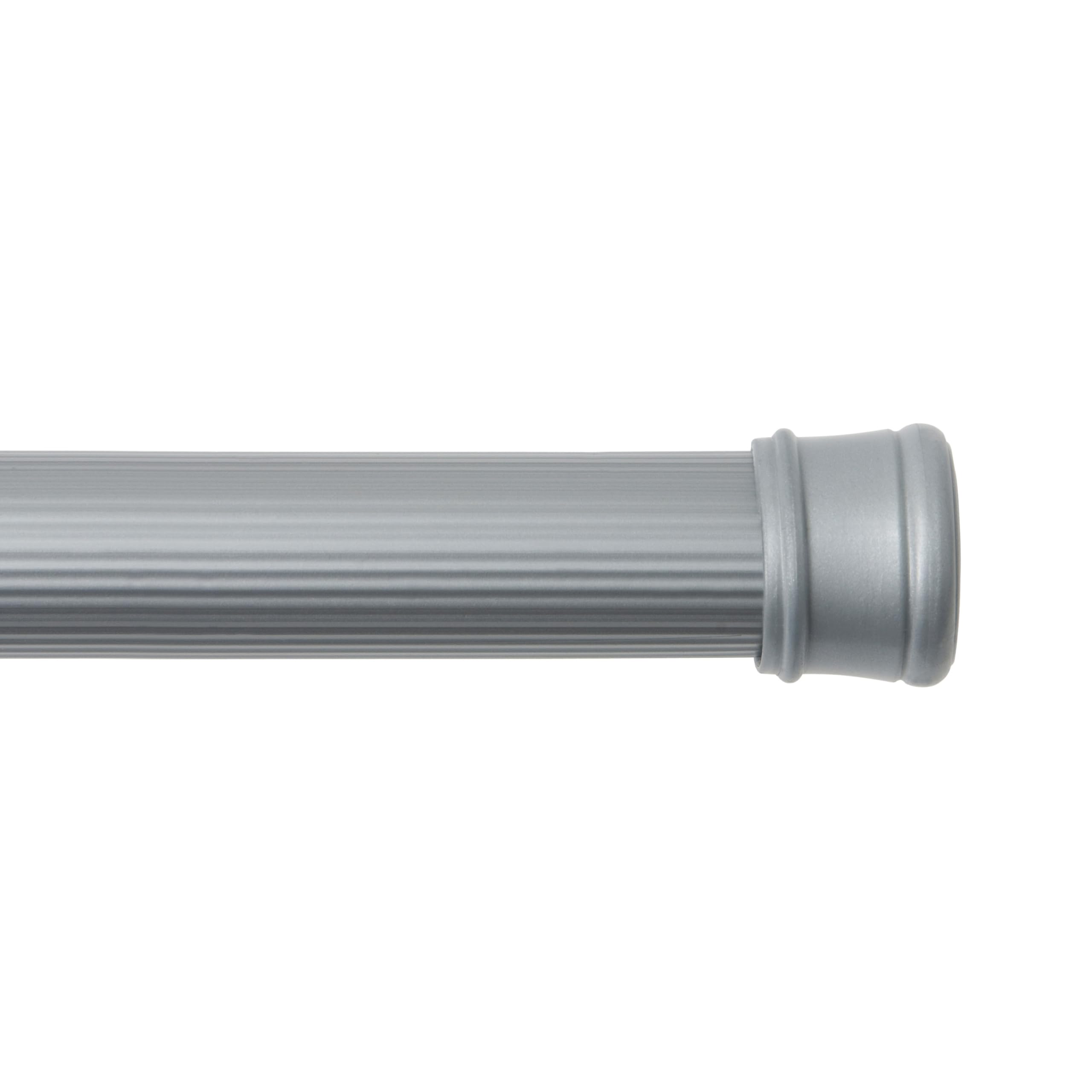Kenney KN609L/13 Twist & Fit No Tools Spring Tension Standard Shower Curtain Rod with Non-Slip, Non-Scratch Ends, 42-72" Adjustable Length, Easy Install, Silver, 1" Diameter Rust Resistant Steel Tube