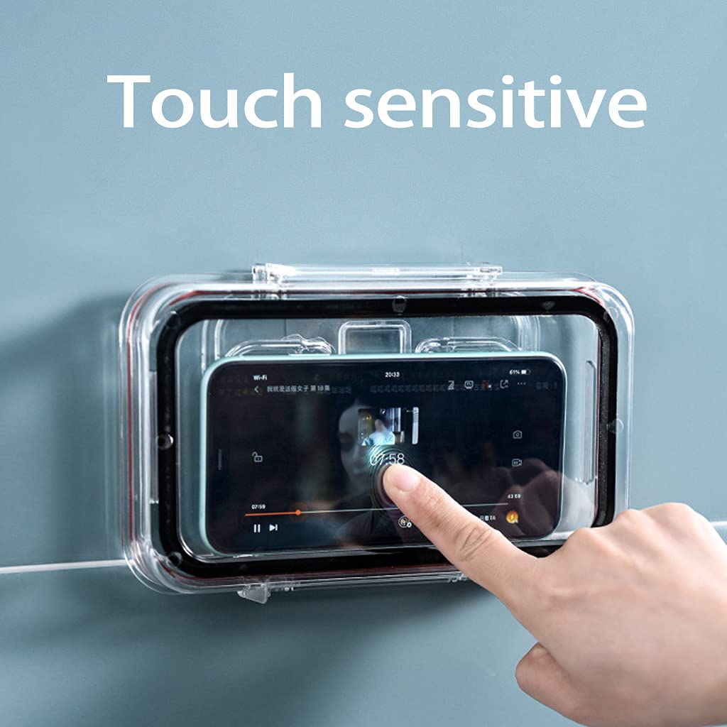Impermeabile e anti-appannamento sensibile per touch screen aggiornato doccia supporto per telefono impermeabile supporto per telefono supporto da parete con luce