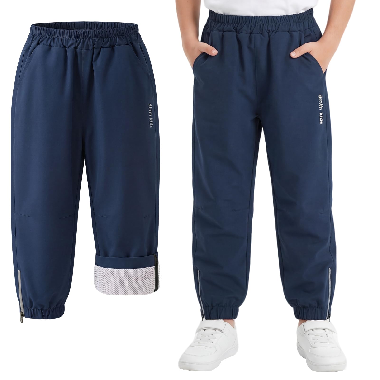 Pantalon de Randonnée Imperméable Coupe-Vent Léger pour Garçon Fille 5-14 Ans