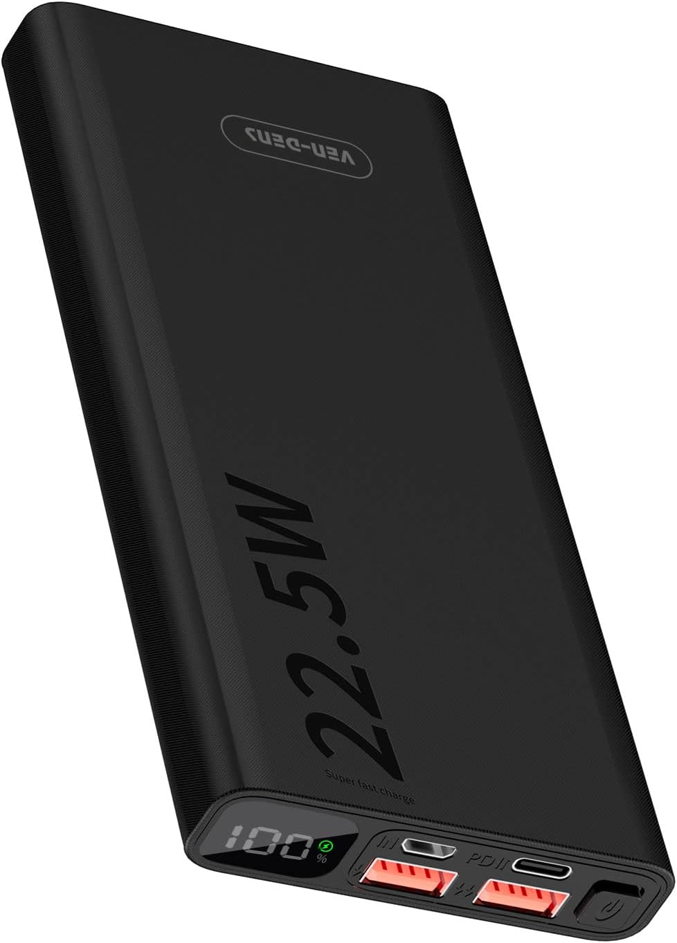 Power Bank 10000mAh, Portable Charger 22.5W Dual Port USB & USB C Power