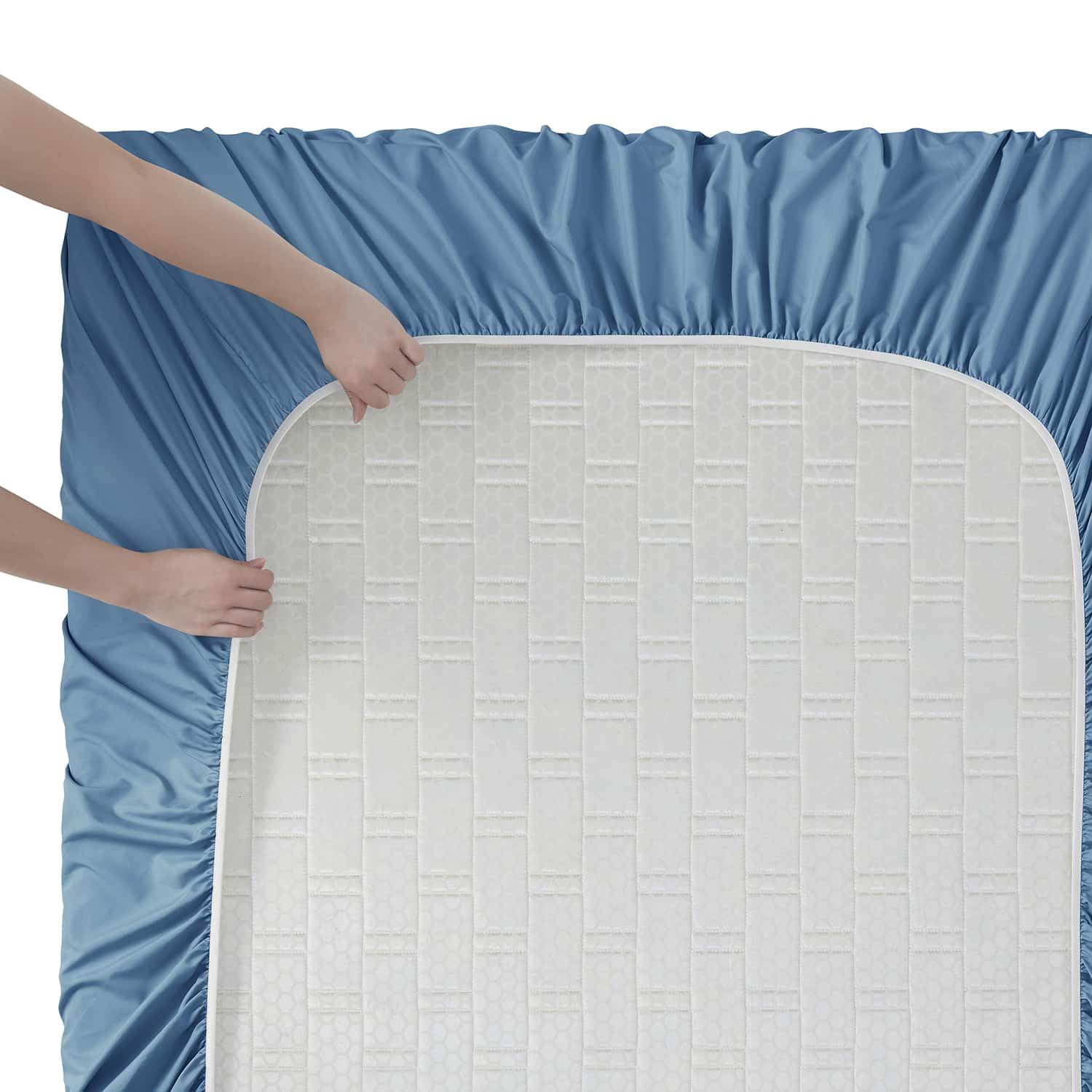 Clara Clark Set di Lenzuola per Letto Matrimoniale, Lenzuola di Lusso da Hotel per Letto Matrimoniale, Lenzuola Super morbide e federe, Lenzuola per Letto Matrimoniale, Blu Cielo