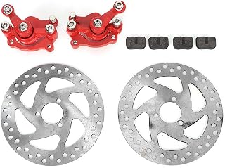 KIMISS Front Brake Caliper and Pad, 140mm Gas Rear Disc Brake Caliper Pad Set Fit for Electric Scooter ATV 49CC Disc Brake Set