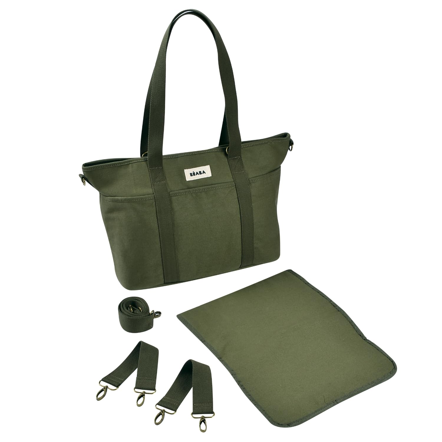 BÉABA Sac à Langer Madrid Modulable 22L Tote Bag Grande Capacité avec 11 Poches et Tapis Matelassé
