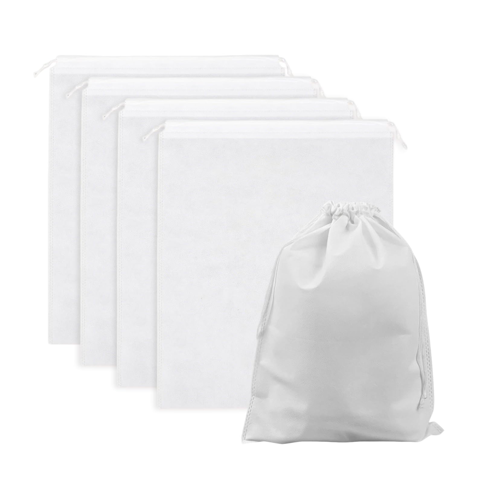 5 Pcs Dust Bags for Handbags, Handbag Storage, Purses, Totes and Shoulder Bags, Ideal for Wardrobe Organisation, Closet Storage, Travel Protection and Gift Giving(White 48 * 39 cm)