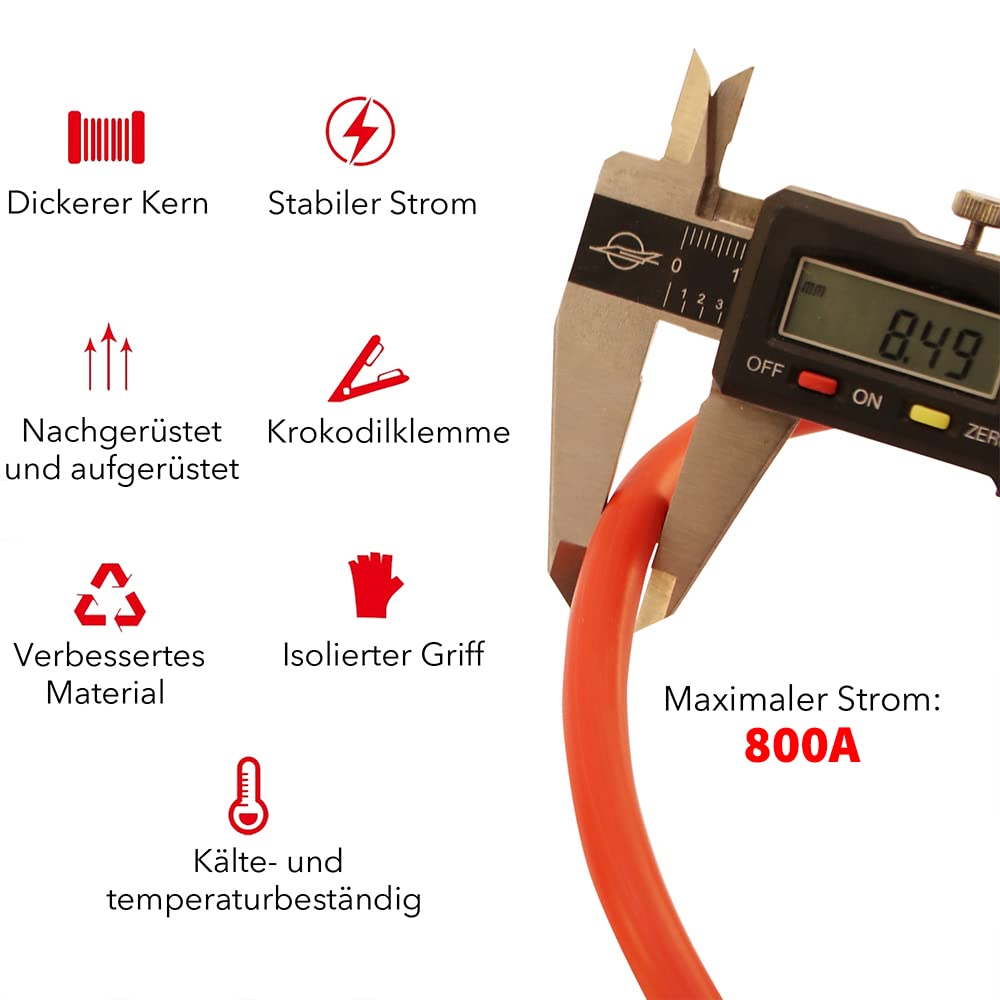 Melko Cable de Arranque/überbrückungskabel, 12/24 V, Color Rojo/Negro