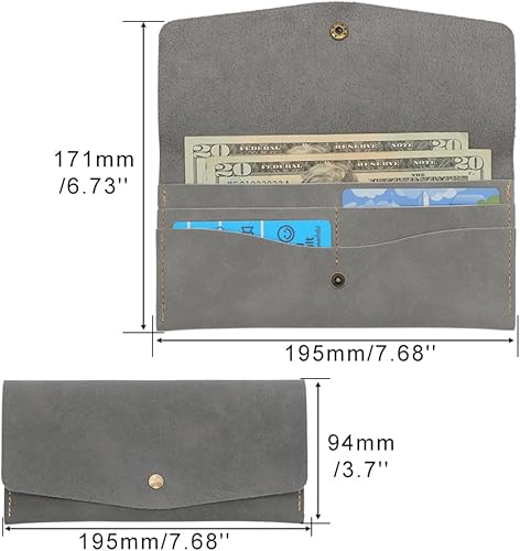 Miniatura 2 de Cartera tipo sobre de efectivo, sobres de efectivo negros para presupuestos, cartera de piel sintética, bolsas de dinero para presupuesto, cartera