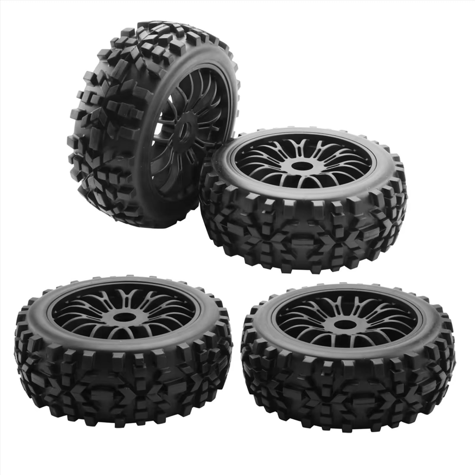 4 Piezas De Ruedas Y Neumáticos con Llantas Hexagonales De 17 Mm, Escala 1/8, para Coche Todoterreno RC, Accesorios De Actualización Coche para Buggy Neumáticos RC