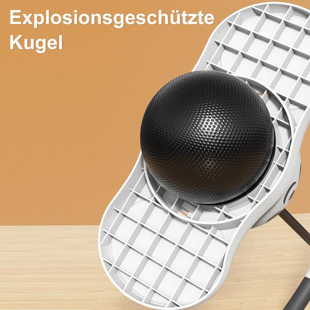 Pogo Jumper mit Griff und Kugelpumpe, Luftpumpe für Training und Balancieren, max. 100 kg Belastbarkeit (Little Bear Black)