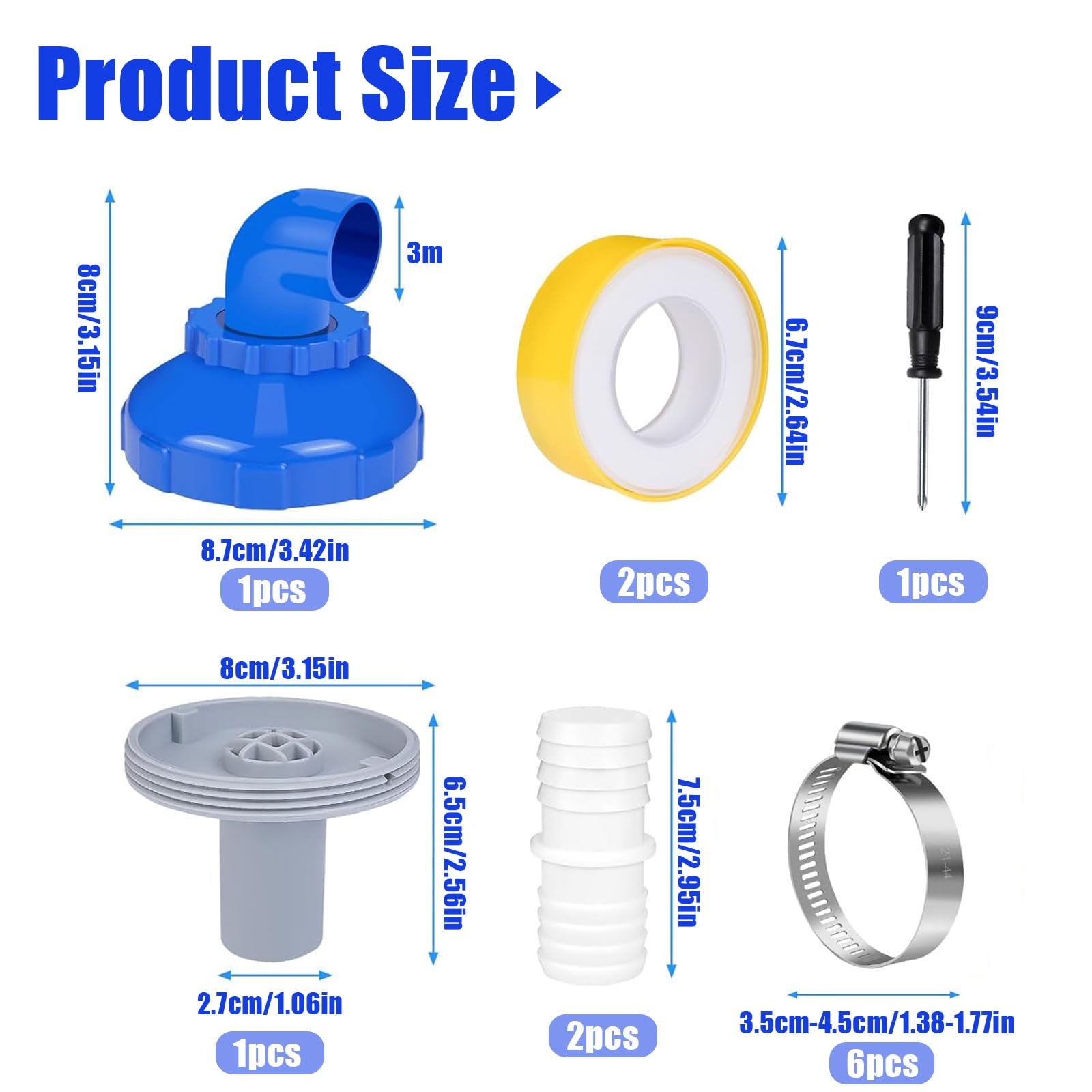 Buse de remplissage de piscine 32 mm, rotative 360°, diamètre 32/38, kit accessoires pour piscine hors-sol Bestway Intex