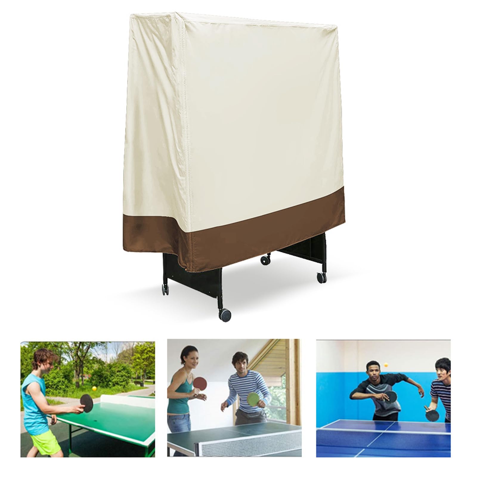 Copertura Protettiva per Tavolo da Ping Pong, Impermeabile Coperture per Tavoli da Ping Pong per Interni Esterni, 210D Oxford Telo di Protezione per Tavolo Ping Pong Esterno(Size:165 x 70 x 185cm,Col