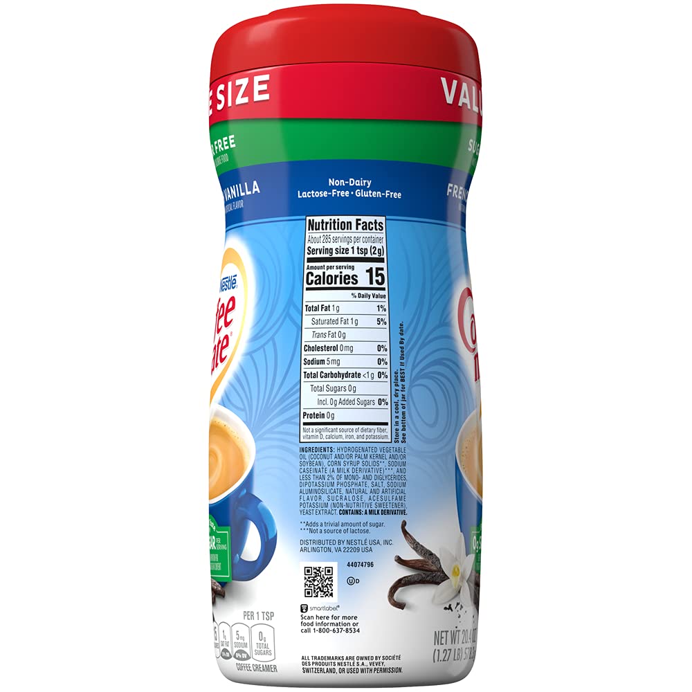 Coffeemate Sugar Free French Vanilla Powder Coffee Creamer 20.4 oz