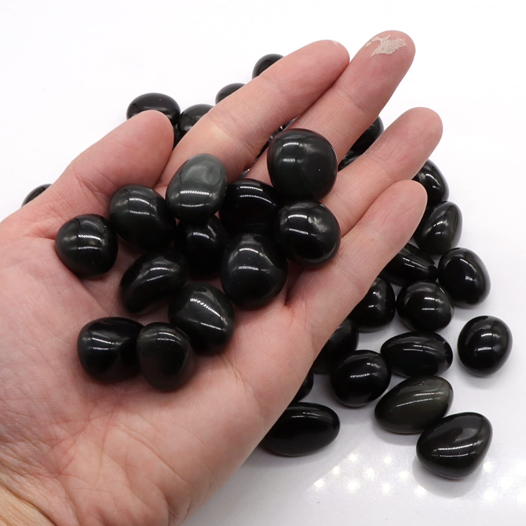 Haussammlung Natürlicher Kristall, rau, natürlicher Kristall, 50 g, natürlicher schwarzer Obsidian, Trommelsteine, Kristall, Felskies, Probe, Rohe Edelsteine, Aquarium-Dekoration